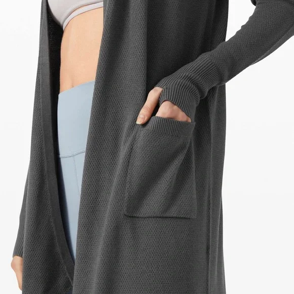 Lululemon Lunar Lengths Wrap Sweater Graphite Grey - Picture 11 of 12